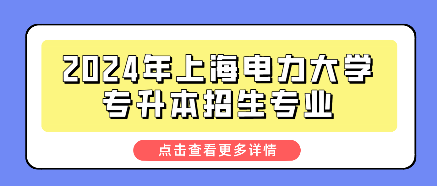 2024年上海电力大学专升本招生专业
