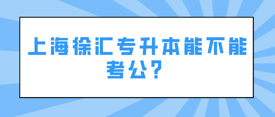 上海徐汇专升本能不能考公？