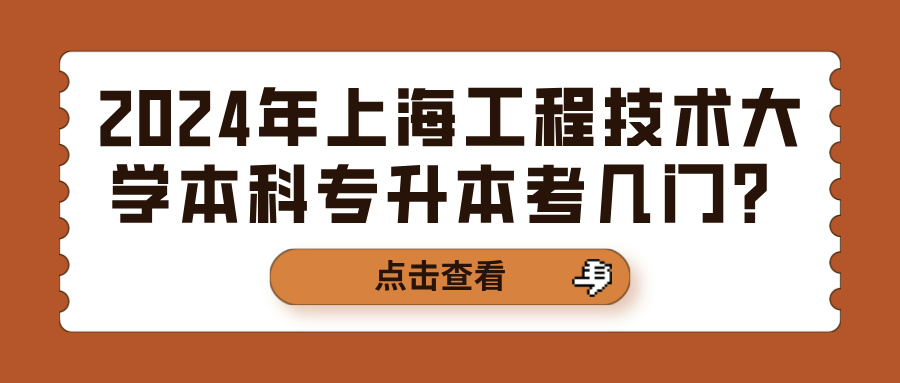 2024年上海工程技术大学本科专升本考几门？