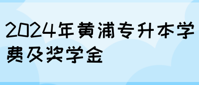 2024年黄浦专升本学费及奖学金