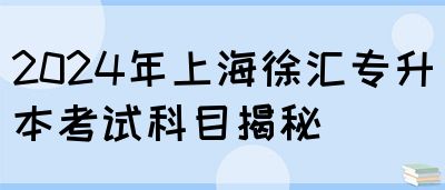 2024年上海徐汇专升本考试科目揭秘