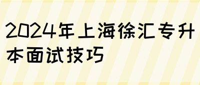 2024年上海徐汇专升本面试技巧