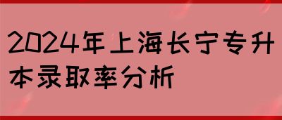 2024年上海长宁专升本录取率分析