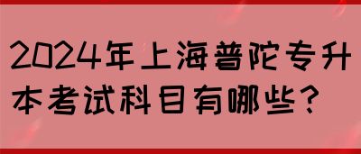 2024年上海普陀专升本考试科目有哪些？