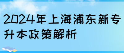 2024年上海浦东新专升本政策解析