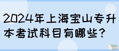 2024年上海宝山专升本考试科目有哪些？(图1)