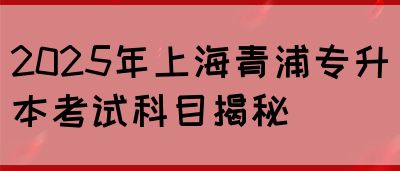 2025年上海青浦专升本考试科目揭秘(图1)