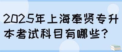2025年上海奉贤专升本考试科目有哪些？(图1)