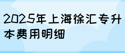 2025年上海徐汇专升本费用明细(图1)