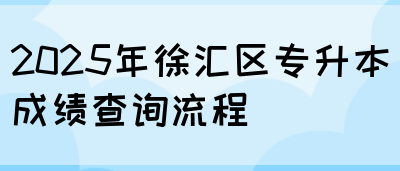 2025年徐汇区专升本成绩查询流程