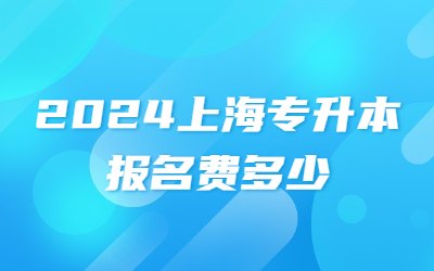 2024上海专升本报名费多少